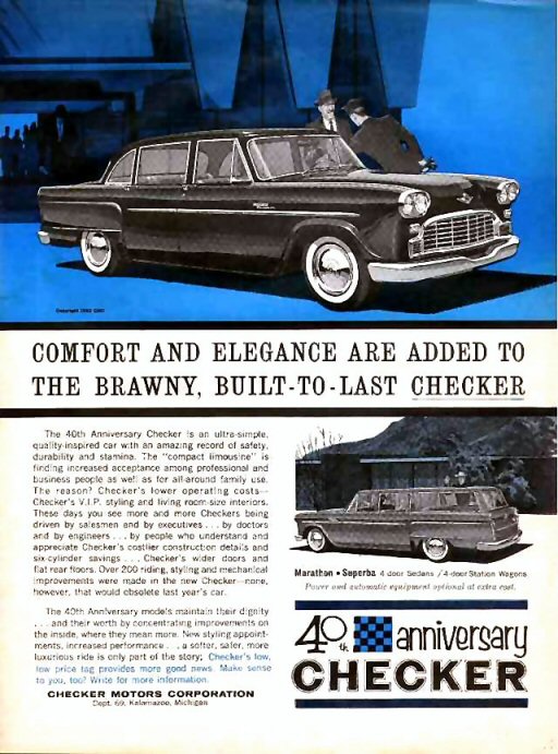 1962 Checker Auto Advertising